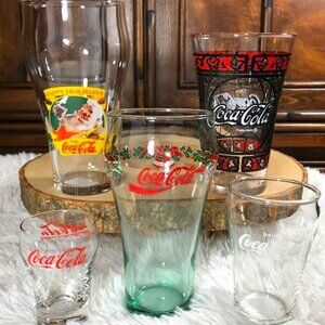 NWOT Set of 5 Vintage Coca-Cola Glasses Mélange Set